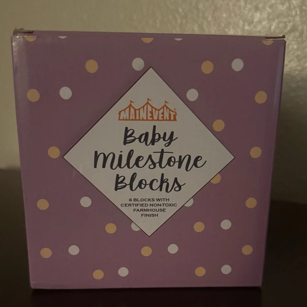 Main Event Wooden Baby Milestone Blocks Farmhouse Photo Prop Unisex Set